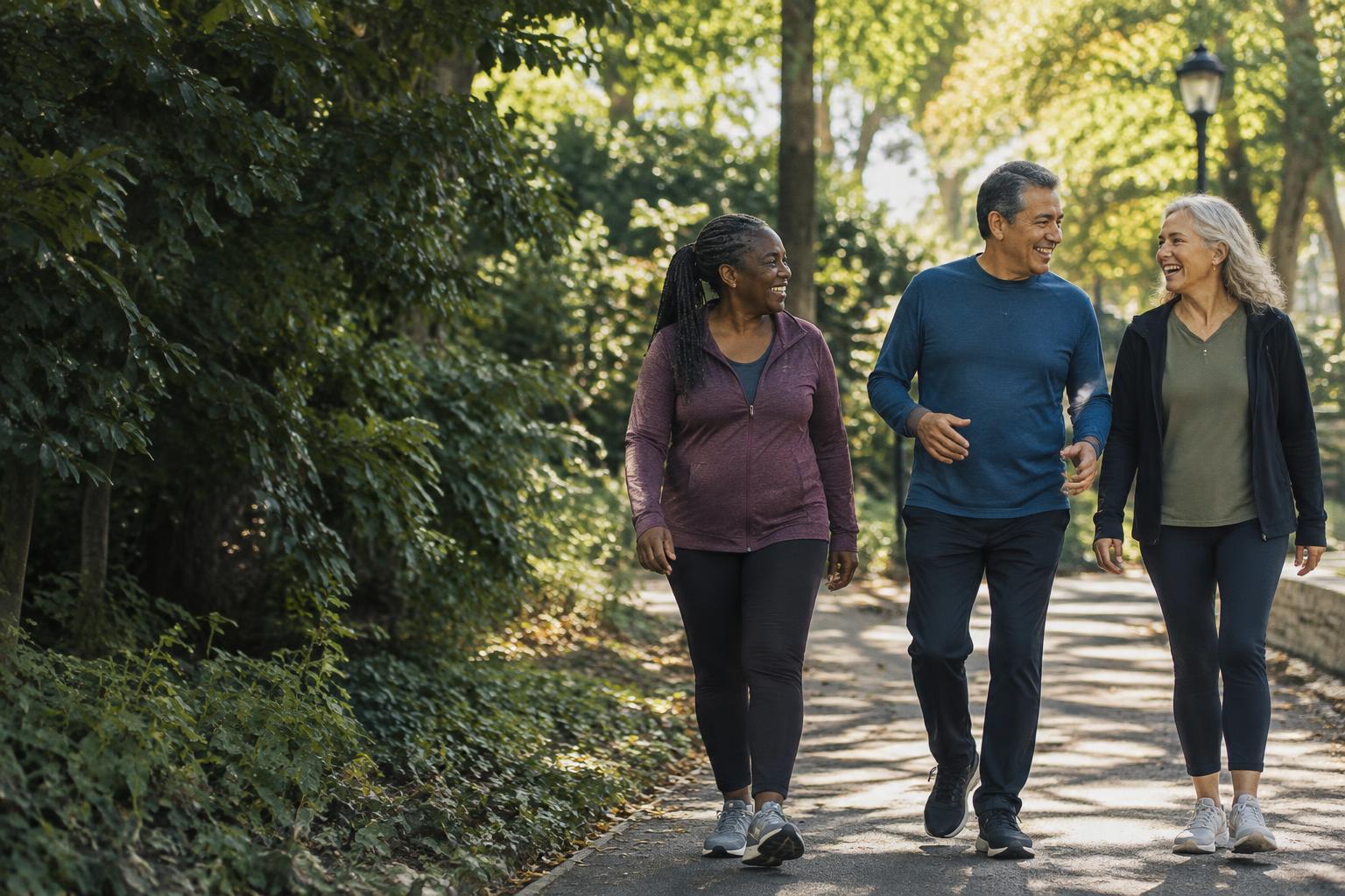 A group of people walking together outdoors